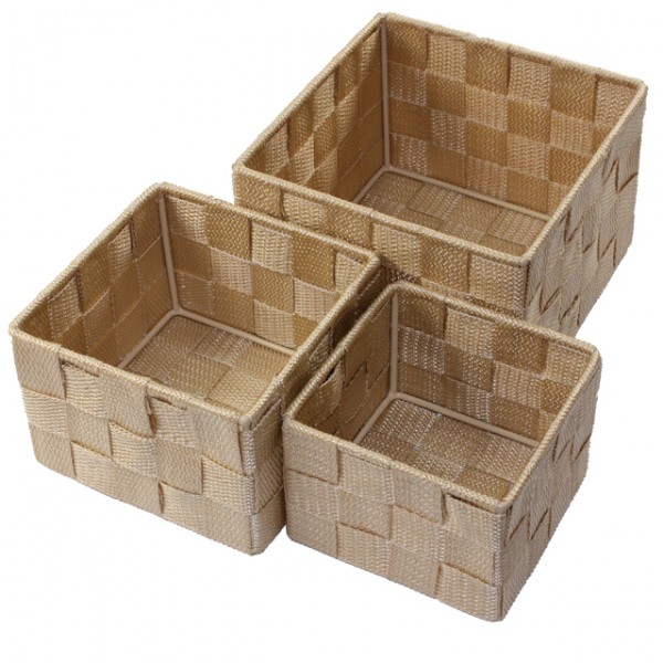 Aufbewahrungsbox 3er Set QUADRATISCH geflochten Korb Box Badezimmer ... Aufbewahrungsbox 3er Set QUADRATISCH geflochten Korb Box Badezimmer ...